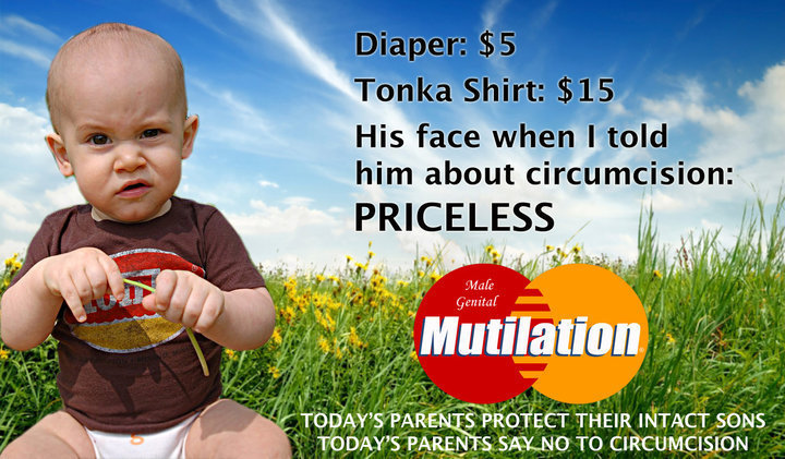 Babies do not like infant circumcision: a Mastercard parody